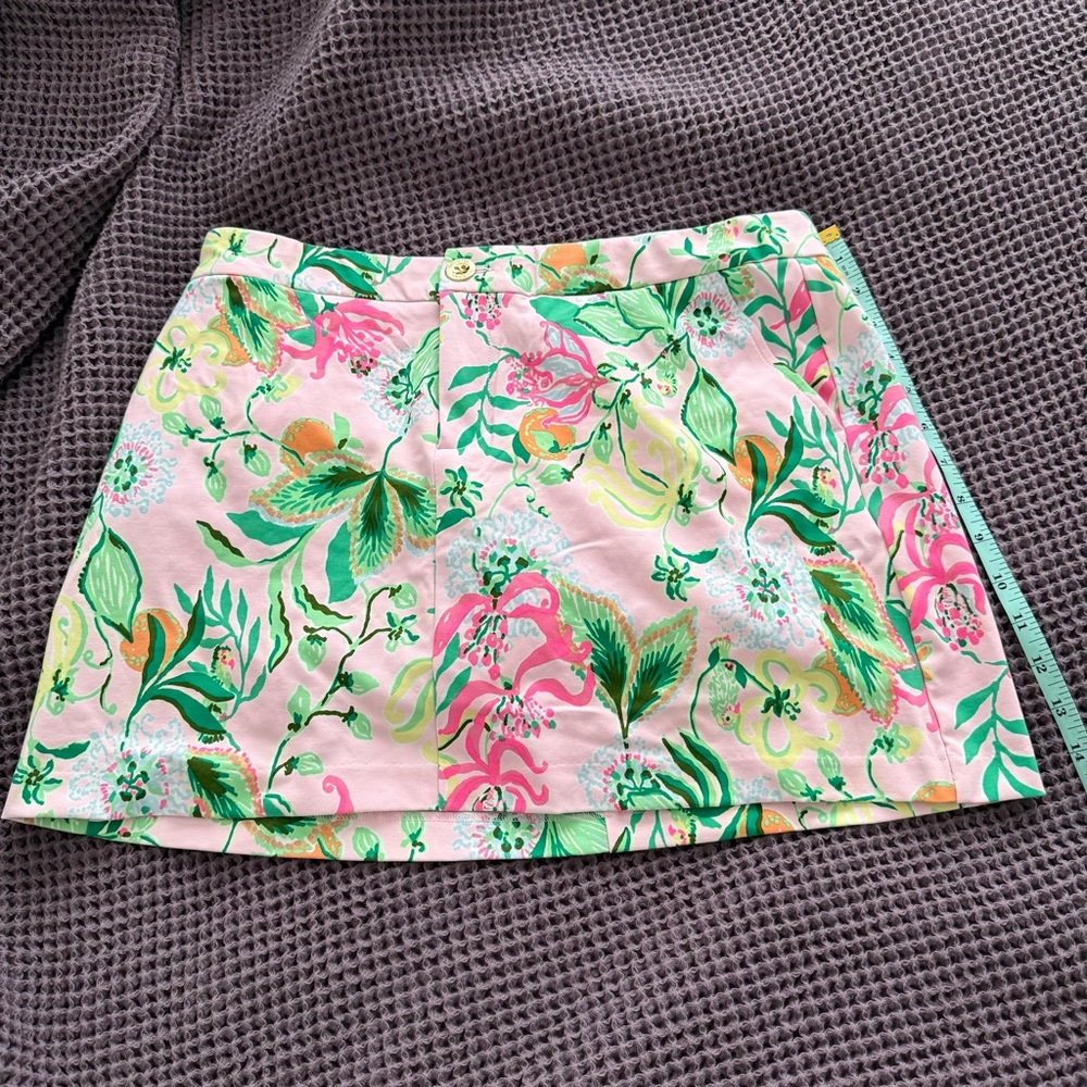 Lilly Pulitzer Floral Mini Skirt in Pink and Green size 8